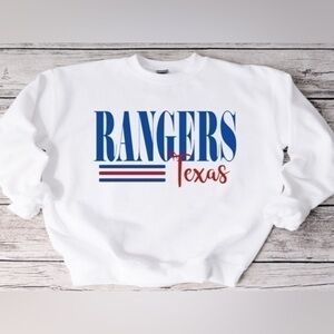 Rangers Striped Crewneck- white